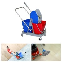 Heavy Duty Double Mop Wringer Trolley, 50 Litre